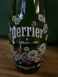 Takashi Murakami Perrier Glass Bottle 750mL LIMITED RARE 🌼. Shipped with USPS Priority Mail.