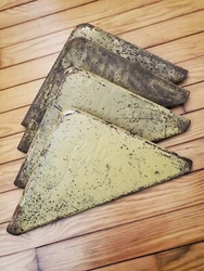 Antique/Vintage Lido Corner Brackets Embossed Writing. Unsure what these are for, some type of corner bracket of...