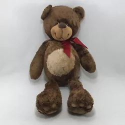 * The Petting Zoo plush* A brown bear with big belly wearing a Ted bow* Estimated Size: 26”* Overall condition is...