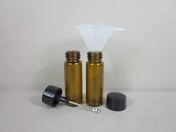These sweetener, salt, spice pocket/storage vials are made of glass. The vial without cap is 1 3/4