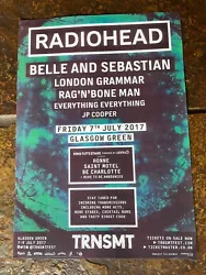 TRNSMT (first festival!)very rare promo only gig poster!16