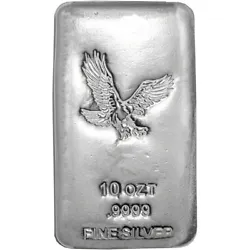 Silver Bar - CNT Minting - Eagle Design -. 9999 Fine Silver in Sealed Plastic. Composition.9999 silver. The obverse of...