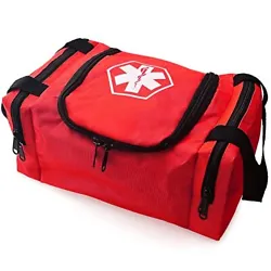 ► FIRST RESPONDER EMS TRAUMA BAG ◄. SPACIOUS STORAGE POCKETS: Zippered pockets on both sides of the bag make...