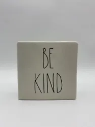 RAE DUNN Be Kind & Stay Humble White Ceramic Block Desk Decor Paperweight 4