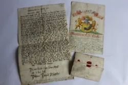 Et dessin explicatif du blason de la Famille Klepffer. CL 40377 GD. Deux manuscrits Correspondances de la famille...