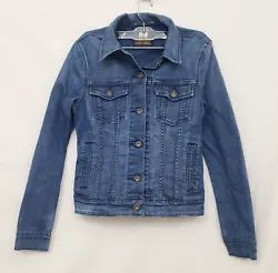 Material: 98% Cotton, 2% Elastane. Product: Jean Jacket. Sleeve Length (from shoulder seam to cuff): 23.5. Shoulder to...