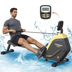 Silent and smooth rower machine without bothering your family or neighbors;. Both front small wheels allow you move the...