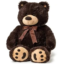 The teddy bear is a huggable, lovable stuffed animal complete with a bow-tie ribbon on the front of the neck, this huge...
