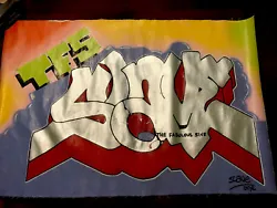 Slave Tf5 Canvas. Nyc Graffiti Subway Art. Own an awesome piece of NYC Graffiti history ! Canvas measures 35 1/2 “ x...