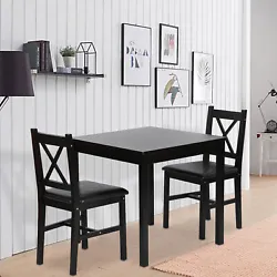 Product Description: This lovely dining room table set will be a popular part of your casual modern home. The square...
