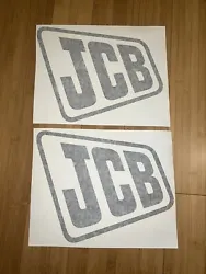 JCB EQUIPMENT DECAL / STICKER - 12” - SET OF 2 Black Excavator Logo.