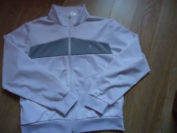 BLOUSON SPORT. BLANC BANDE GRISE.