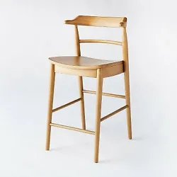 •Curved-back counter-height stool updates your kitchen island or bar ensemble •Crafted from sturdy wooden frame for...