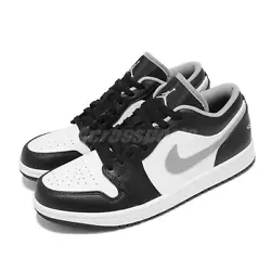Nike Air Jordan 1 Low Black Medium Particle Grey White Men AJ1 Shoes 553558-040   S/N:  553558040  Color: ...