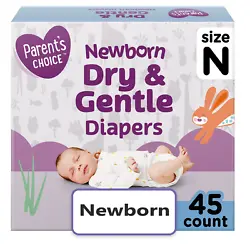 Parents Choice Dry and GentleNewborn Diapers help keep yourbaby comfortable and happy. Designed to lock away wetness...
