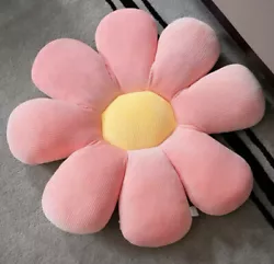 Flower Pillow Flower Shaped Throw Pillow Butt Cushion Floor Pillow Large 19.7”. Pink with yellowDon’t get caught...