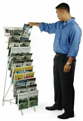 20 Pocket Freestanding Magazine News Rack. Lightweight and foldable design for convenient carrying from one space to...
