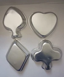Vtg Wilton Heart Diamond Spade Club Playing Cards Party Suits Cake Pans, 1972.