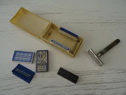 Rasoir à main dans étui étanche pour marin avec lames de rasoir type MONSAVON et marine américaine NAVY Original
