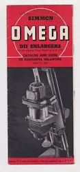 Illustrated in black and white. Excellent condition. DII ENLARGERS. MAY 15, 1947. CATALOG AND GUIDE.