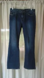 A classic pair of jeans in very good, gently worn condition. I see no flaws to note. Size 8, Boot Cut/wider on the...