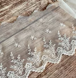 It is nice to use in making dolls dresses or decorate hats or other projects. The lace is embroidered with cotton...