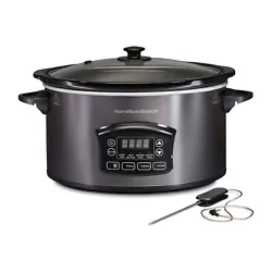 Includes flexible programming options and a temperature probe for perfect results. Set programmable slow cooker to the...