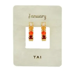 These Tai January Ombre Birthstone Huggie Hoop Earrings in 14k Gold Plated is a unique personalized accessory that can...