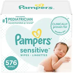 Clinically proven for sensitive skin, Sensitive baby wipes are thick and gentle for a soothing clean. Hypoallergenic,...