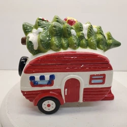 Arlington Designs Christmas Camper Cookie Jar With Tree On Roof. RV, Tiny Home, Santa. This cute pre-owned camper is in...