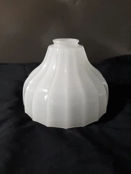 VINTAGE FLUTED CLAMBROTH GLASS PENDANT LAMP LIGHT SHADE 8 1/4