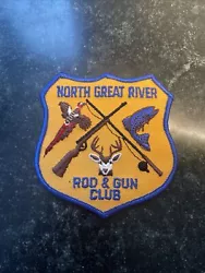 North Great River Rod Gun Club Logo Patch 4” Vtg Rare Hunting Fishing NYNice looking patch great to add to your...