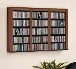 Triple Floating Wall Storage rack shelves are designed to manage a large collection of CDs or DVDs with style.