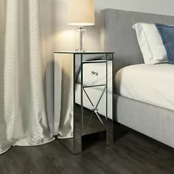 Enjoy the graceful reflecting of the silver mirror being the bright spot of your bedroom or living room with Mirrored...