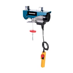 Palan électrique de 900 W. Pour soulever 500 kg à 6 mètres ou 250 kg à 12 mètres (avec lutilisation de la poulie...