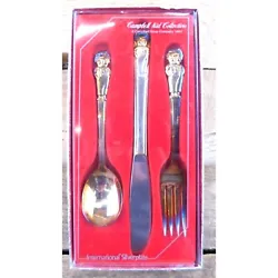 CAMPBELL KIDS- International Silverplate Cutlery Set from 1982. Knife measures about 7.5