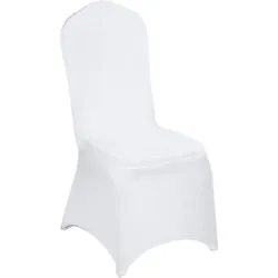 Why Choose VEVOR?. Banquet chair covers are made of 94% polyester & 6% spandex, which features high elasticity. Stretch...
