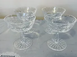 Waterford Crystal Lismore set of 4 Champagne / Tall Sherbet Glasses,. Condition is used with no chips or cracks.