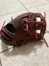Wilson A2000 11.5 DP15 RHT - Brown And Red - Dustin Pedroia . Condition is Pre-owned. Shipped with USPS Priority Mail.