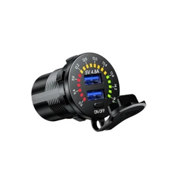 Output：5V 4.8A. The display mode can be switched to a separate red indicator light by pressing the switch lightly....