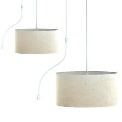 Easy Installation - Tighten the lampholder and shade and E26 bulb clockwise, then hang this plug-in chandelier on the...