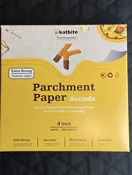 KATBITE Extra Strong Parchment Paper 4 Inch Round Liner Patty Paper 200 Sheets. New in box.Non-stick (two side silicone...