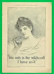Original print ad from magazine of 1899. Paper toning; tiny tears at left edge; tiny dog-ear bottom right corner. Very...