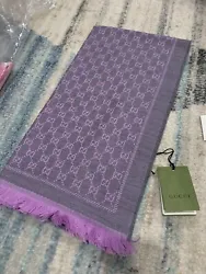 New Original GUCCI -411115 -scarf Ramen 48 x 180 cm Muster GG Purple. LUXURY ORICINAL GUCCI SCHAL TUCHDAMEN...
