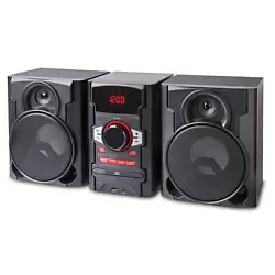 100W RMS output/ 200W peak output (2 x RMS). Play that song! With our CD Stereo System with Bluetooth Wireless...