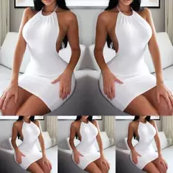 Features:Halter,Backless. Product Features ：Woman Sexy Halter Tight-Fitting Halter Dress. Strap Type:Halter....