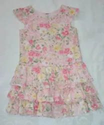 NWT Gymboree Easter Garden Bloom Size 4 floral print knit dress. 100% cotton. Ruffle cap sleeve. Tiered layers below...