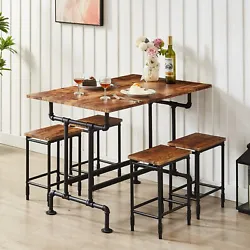 【Space Saving】Due to its compact size, this set of dining table chairs does not need to take up much space. The...