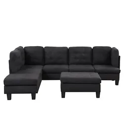 Introducing our exquisite 3 Piece Modern Tufted Microfiber L Shaped Sectional Sofa Couch with Reversible Chaise &...