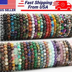 Hand-made with elastic cord rope for durability,Comfortable wearing. Style: Stretchy Bracelet. Bead Size: 8mm. Shape:...